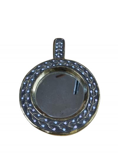 Mithe Espelt 1970s Studio pottery decorative ceramic wall mirror by Mith Espelt