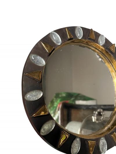 Mithe Espelt 1970s Studio pottery wall Mirror by Mith Espelt