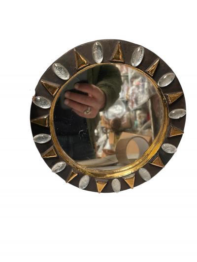 Mithe Espelt 1970s Studio pottery wall Mirror by Mith Espelt