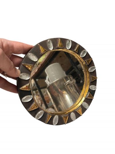 Mithe Espelt 1970s Studio pottery wall Mirror by Mith Espelt