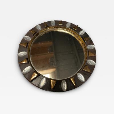 Mithe Espelt 1970s Studio pottery wall Mirror by Mith Espelt