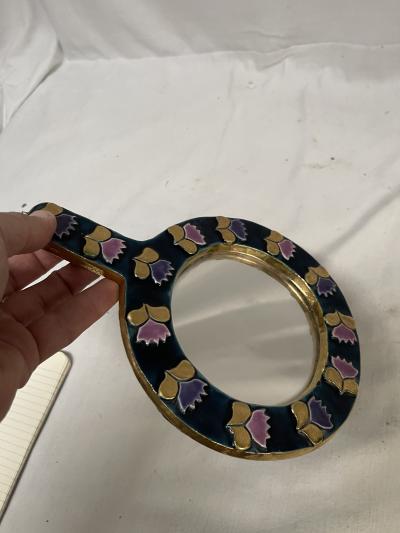 Mithe Espelt 1970s ceramic wall mirror by Mith Espelt