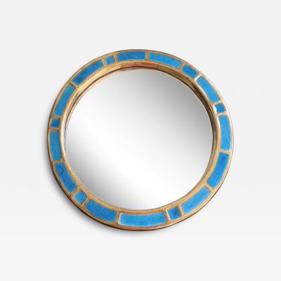 Mithe Espelt A Mithe Espelt Blue Gold Ceramic Mirror