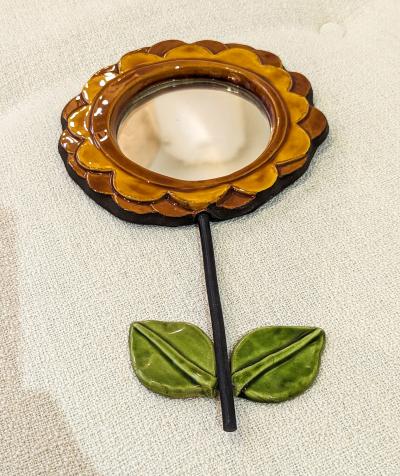 Mithe Espelt CAMELIA Flower hand mirror by Mith Espelt 1965 