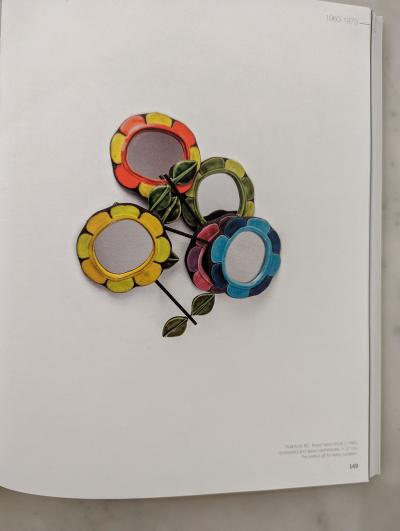Mithe Espelt CAMELIA Flower hand mirror by Mith Espelt 1965 