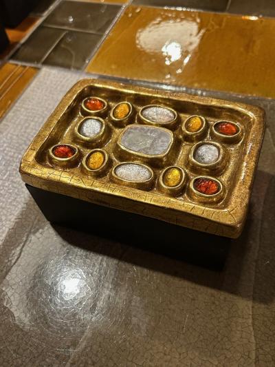 Mithe Espelt Ceramic Jewelry Box by Mith Espelt France 1960s