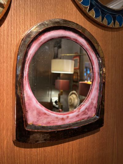 Mithe Espelt Ceramic mirror Arche by Mith Espelt France 1960s