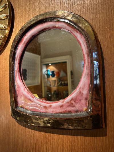 Mithe Espelt Ceramic mirror Arche by Mith Espelt France 1960s