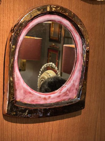 Mithe Espelt Ceramic mirror Arche by Mith Espelt France 1960s