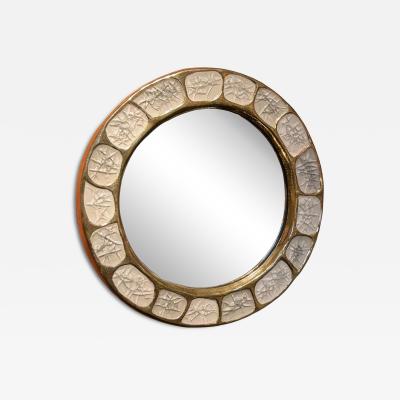 Mithe Espelt Ceramic mirror Cristaux by Mith Espelt France 1960s