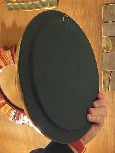 Mithe Espelt Ceramic mirror Engrenages by Mith Espelt France 1960s