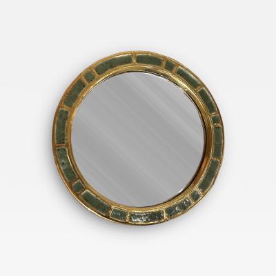 Mithe Espelt Ceramic mirror Engrenages by Mith Espelt France 1960s
