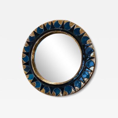 Mithe Espelt Ceramic mirror Flammes by Mith Espelt France 1960s