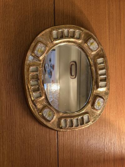 Mithe Espelt Ceramic mirror M rida by Mith Espelt France 1960s