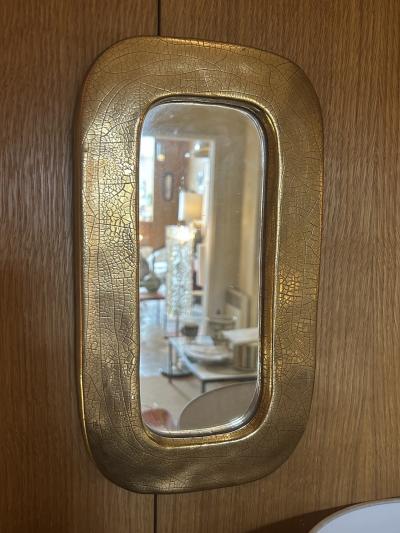 Mithe Espelt Ceramic mirror OBLONG by Mith Espelt France 1960s