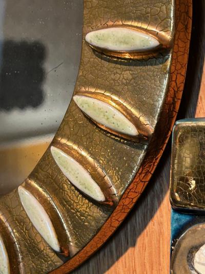 Mithe Espelt Ceramic mirror by Mith Espelt France 1960s