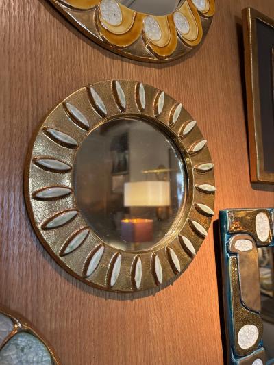 Mithe Espelt Ceramic mirror by Mith Espelt France 1960s