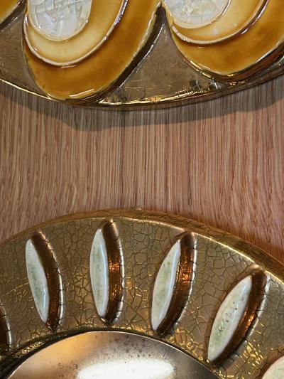 Mithe Espelt Ceramic mirror by Mith Espelt France 1960s