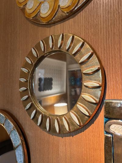 Mithe Espelt Ceramic mirror by Mith Espelt France 1960s