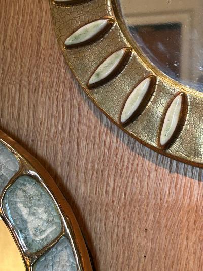 Mithe Espelt Ceramic mirror by Mith Espelt France 1960s