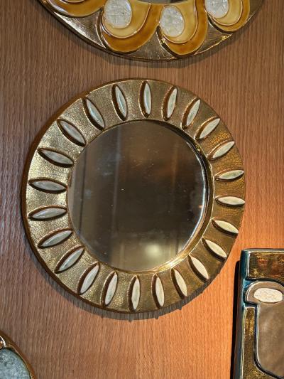 Mithe Espelt Ceramic mirror by Mith Espelt France 1960s