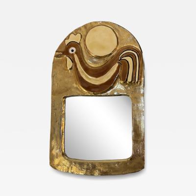 Mithe Espelt Ceramic mirror by Mith Espelt France 1960s