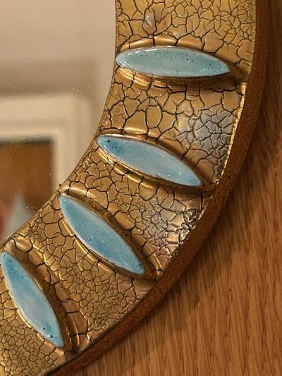 Mithe Espelt Ceramic mirror by Mith Espelt France 1960s