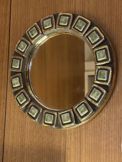 Mithe Espelt Ceramic mirror by Mith Espelt France 1960s