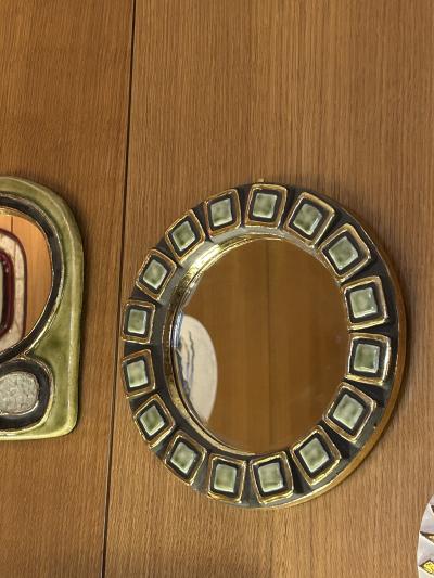 Mithe Espelt Ceramic mirror by Mith Espelt France 1960s