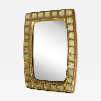 Mithe Espelt Ceramic mirror pate de verre by Mith Espelt France 1960s