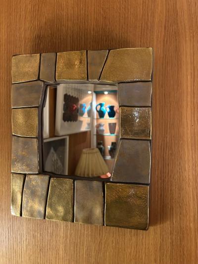 Mithe Espelt Earthenware mirror by Mith Espelt model Cuzco created in 1974