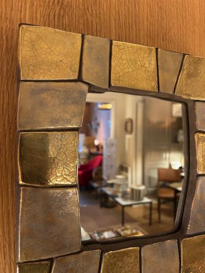 Mithe Espelt Earthenware mirror by Mith Espelt model Cuzco created in 1974