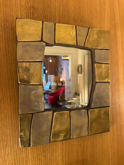 Mithe Espelt Earthenware mirror by Mith Espelt model Cuzco created in 1974