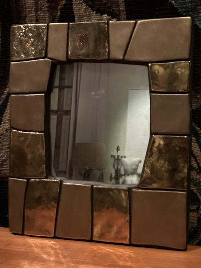 Mithe Espelt Earthenware mirror by Mith Espelt model Cuzco created in 1974