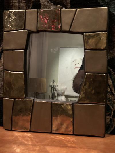 Mithe Espelt Earthenware mirror by Mith Espelt model Cuzco created in 1974