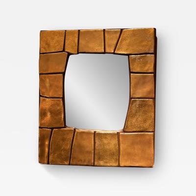 Mithe Espelt Gold enameld earthenware mirror by Mith Espelt Cuzco Model created in 1974