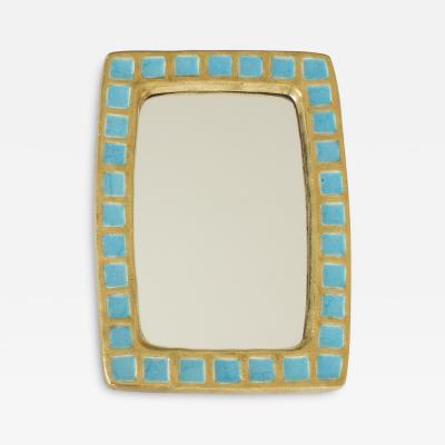 Mithe Espelt MITHE ESPELT FRENCH GILDED CERAMIC AND FUSED GLASS MIRROR