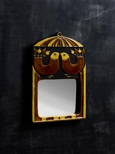 Mithe Espelt Mithe Espelt Cage Mirror in Beige and Brown Shades