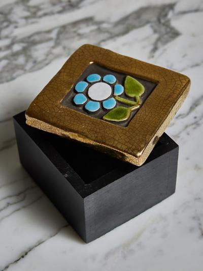Mithe Espelt Pair of Mith Espelt Square Ceramic Boxes