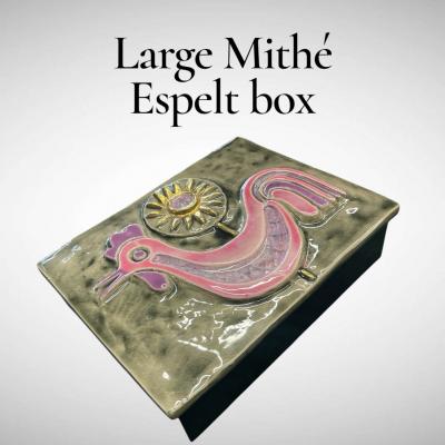 Mithe Espelt Very rare large studio pottery ceramic box by Mith Espelt