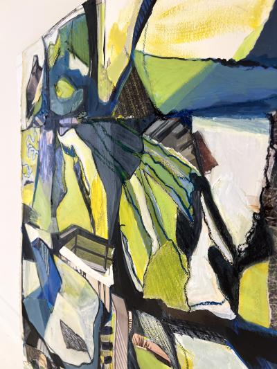 Mixed Media Collage on Paper by Susan E Wolfe