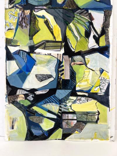 Mixed Media Collage on Paper by Susan E Wolfe