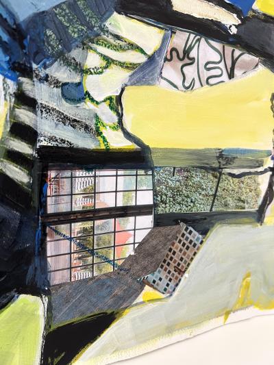 Mixed Media Collage on Paper by Susan E Wolfe