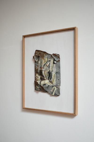 Mixed media artwork painting on metal by Gen 1980s 