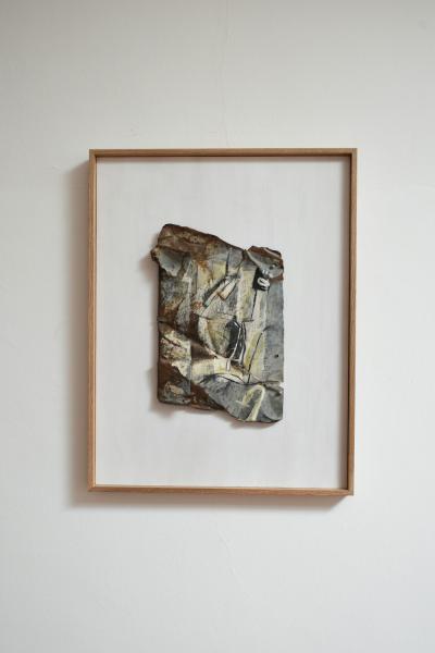 Mixed media artwork painting on metal by Gen 1980s 