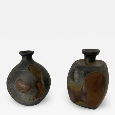 Miyao Masahiro Pair of Contemporary Sake Bottles by Miyao Masahiro