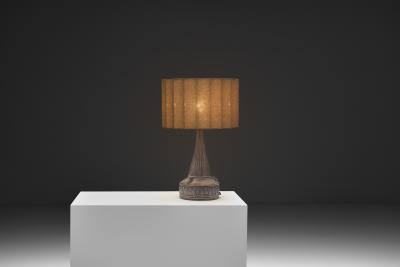 Model Inka Glazed Table Lamp with Relief Patterns Denmark 1970s