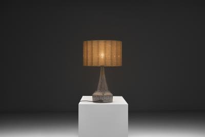 Model Inka Glazed Table Lamp with Relief Patterns Denmark 1970s