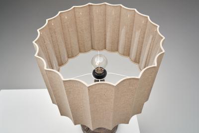 Model Inka Glazed Table Lamp with Relief Patterns Denmark 1970s