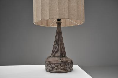 Model Inka Glazed Table Lamp with Relief Patterns Denmark 1970s